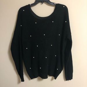 NWT Pearl Embellished & Twist Knot Back Sweater